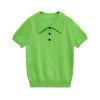 Casual polo shirt collar short sleeved knitted T-shirt