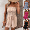 Women's European and American strapless jumpsuit shorts