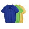 Casual polo shirt collar short sleeved knitted T-shirt