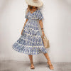 European and American ethnic style printed casual dress