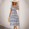 European and American ethnic style printed casual dress