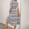 European and American ethnic style printed casual dress