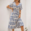 European and American ethnic style printed casual dress